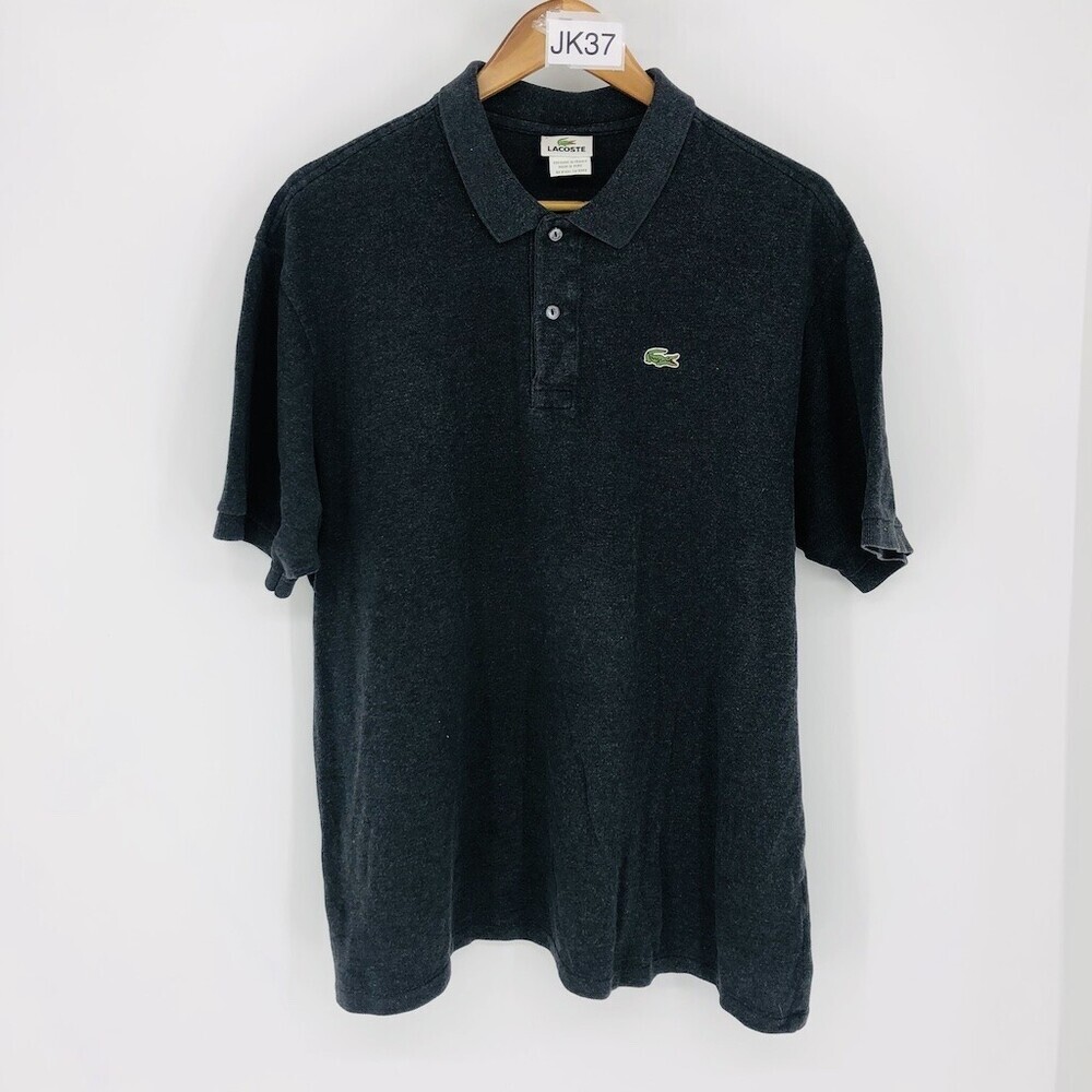 Lacoste Men's Dark Gray 100% Cotton Short Sleeve Classic Fit Polo Shirt Size 8